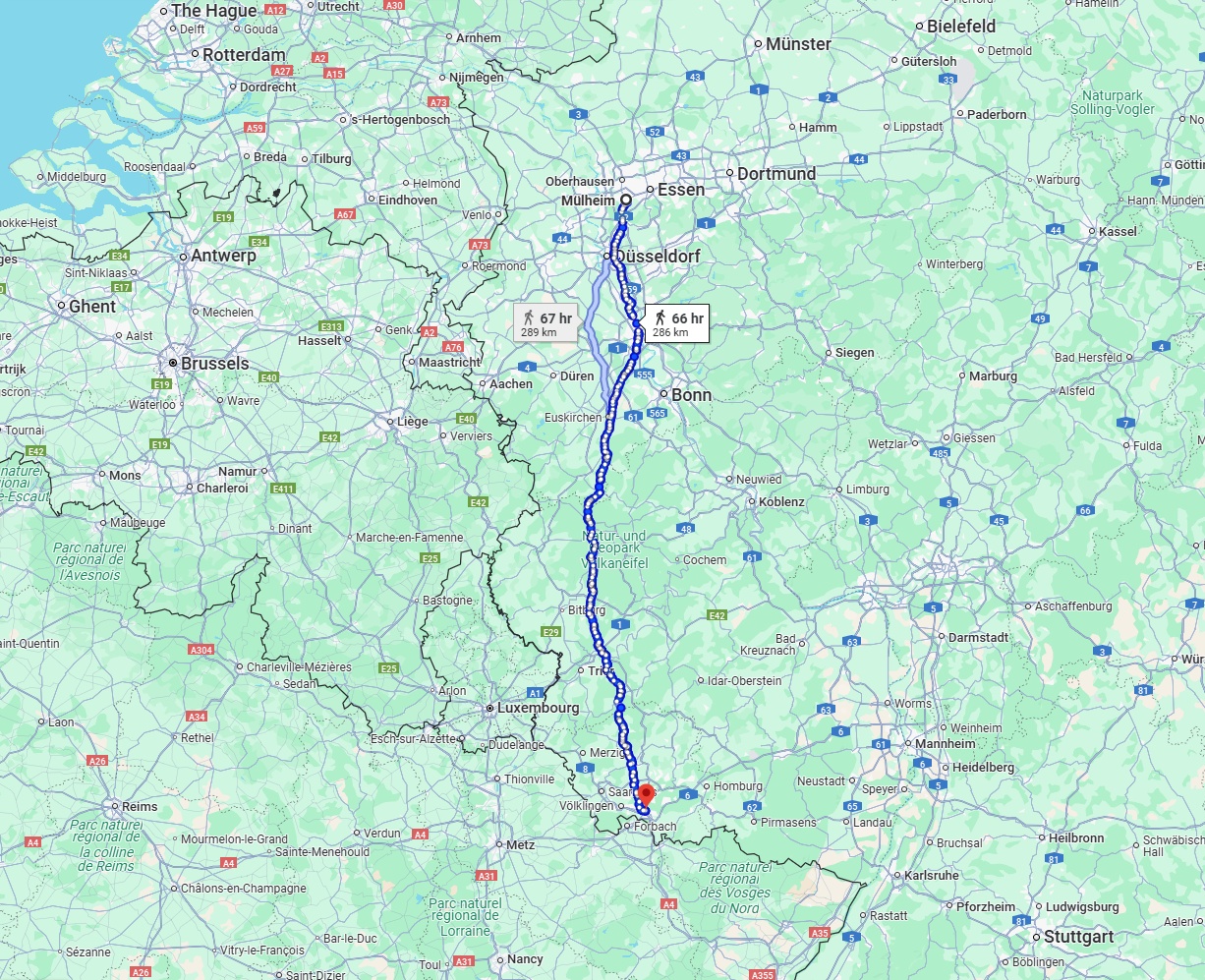 Anreise von Mülheim an der Ruhr Zu Saarbrücken Über 