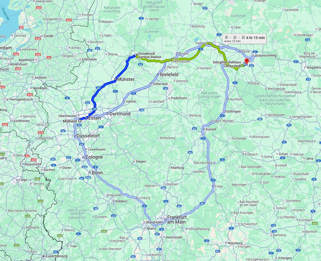 Anreise von Mülheim an der Ruhr Zu Salzgitter Über 