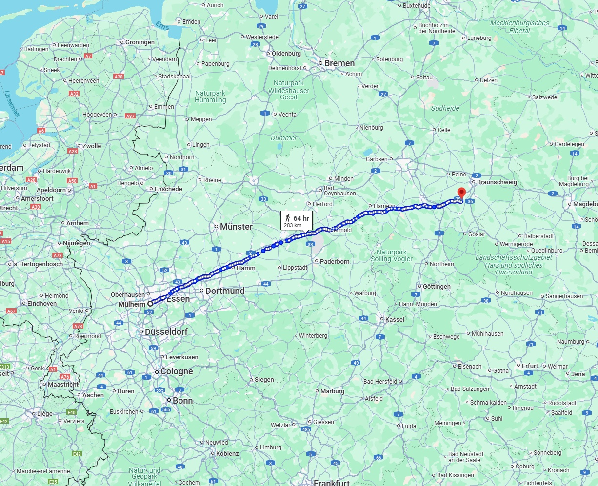Anreise von Mülheim an der Ruhr Zu Salzgitter Über 