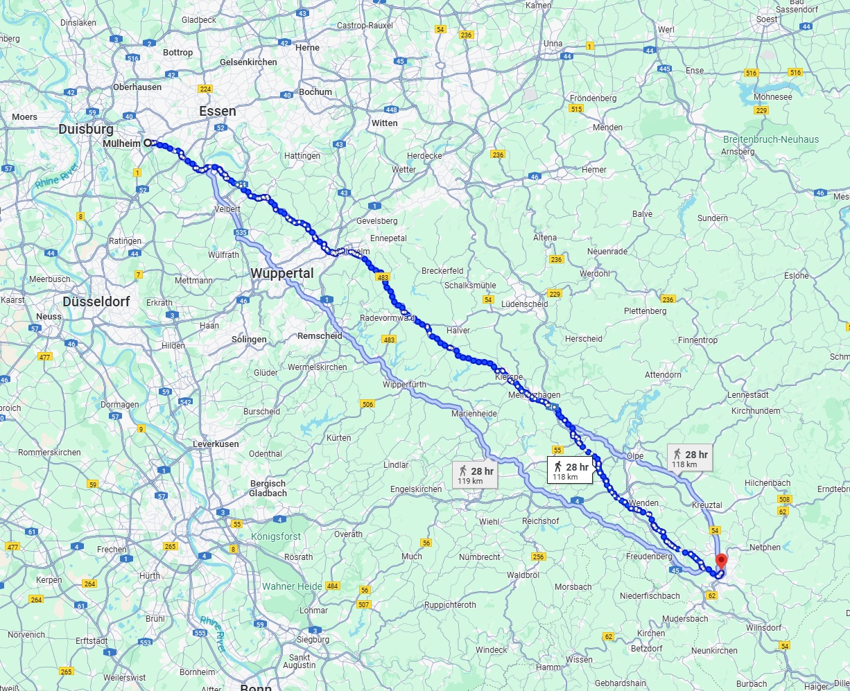 Anreise von Mülheim an der Ruhr Zu Siegen Über 