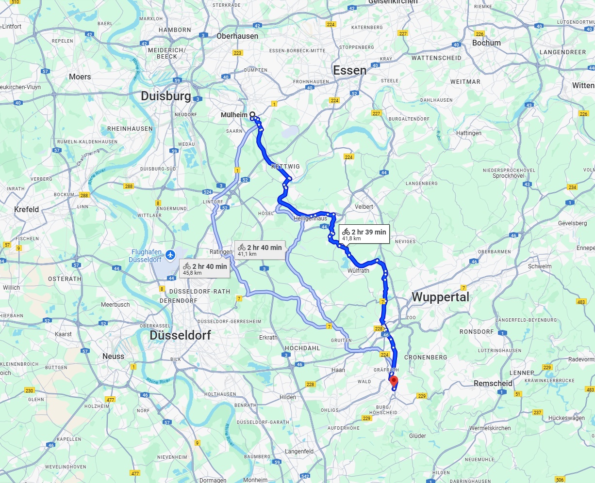 Anreise von Mülheim an der Ruhr Zu Solingen Über 