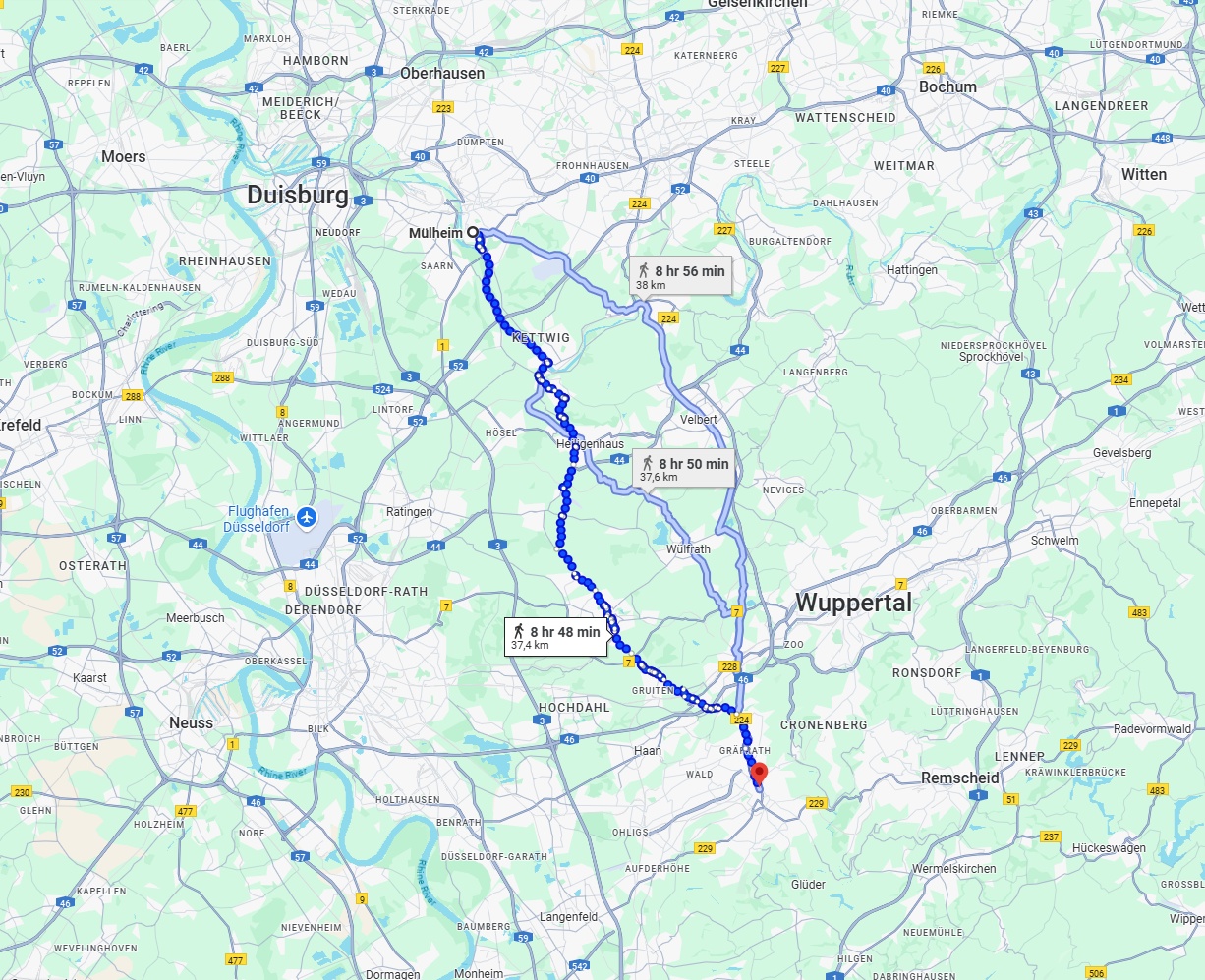 Anreise von Mülheim an der Ruhr Zu Solingen Über 