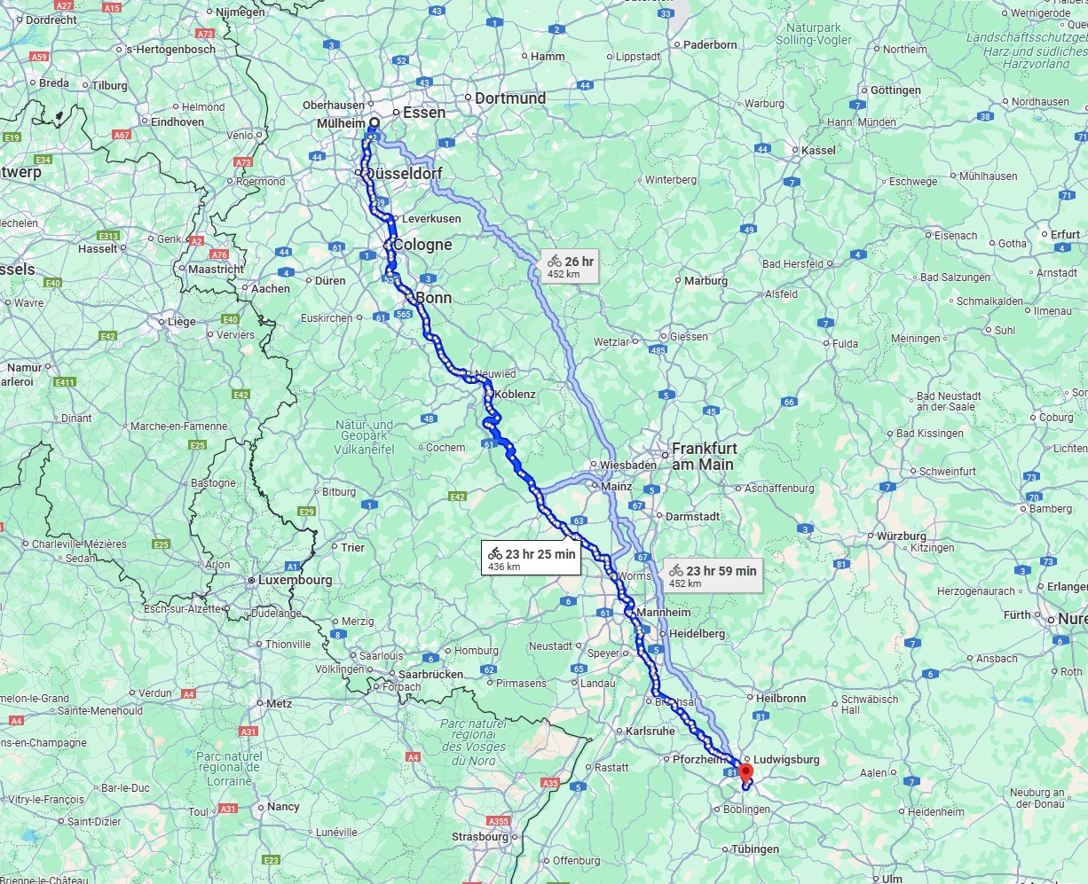 Anreise von Mülheim an der Ruhr Zu Stuttgart Über 