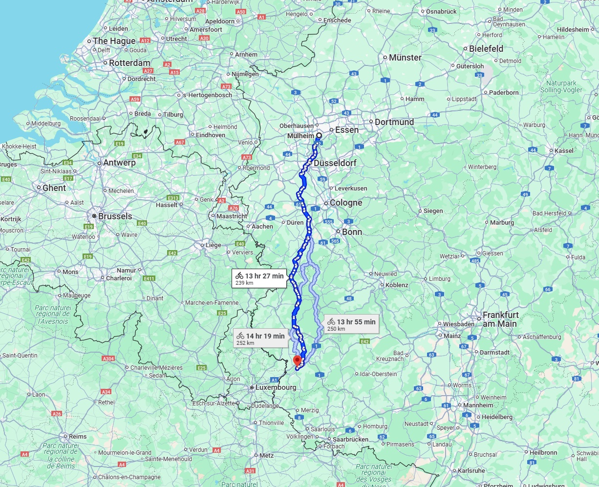 Anreise von Mülheim an der Ruhr Zu Trier Über 