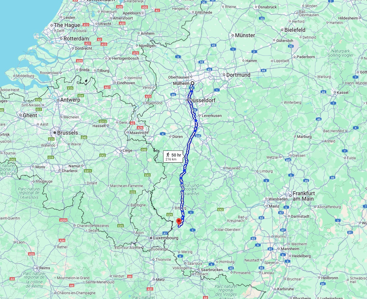 Anreise von Mülheim an der Ruhr Zu Trier Über 