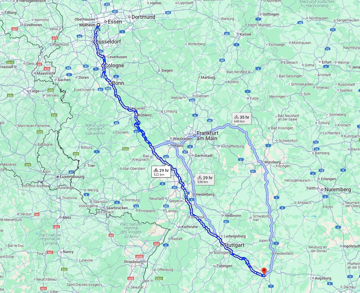 Anreise von Mülheim an der Ruhr Zu Ulm Über 