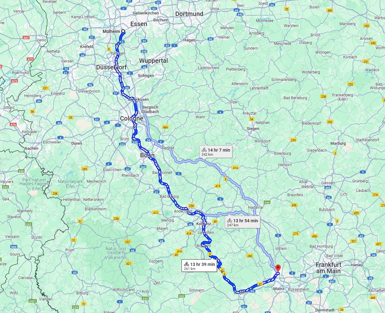 Anreise von Mülheim an der Ruhr Zu Wiesbaden Über 