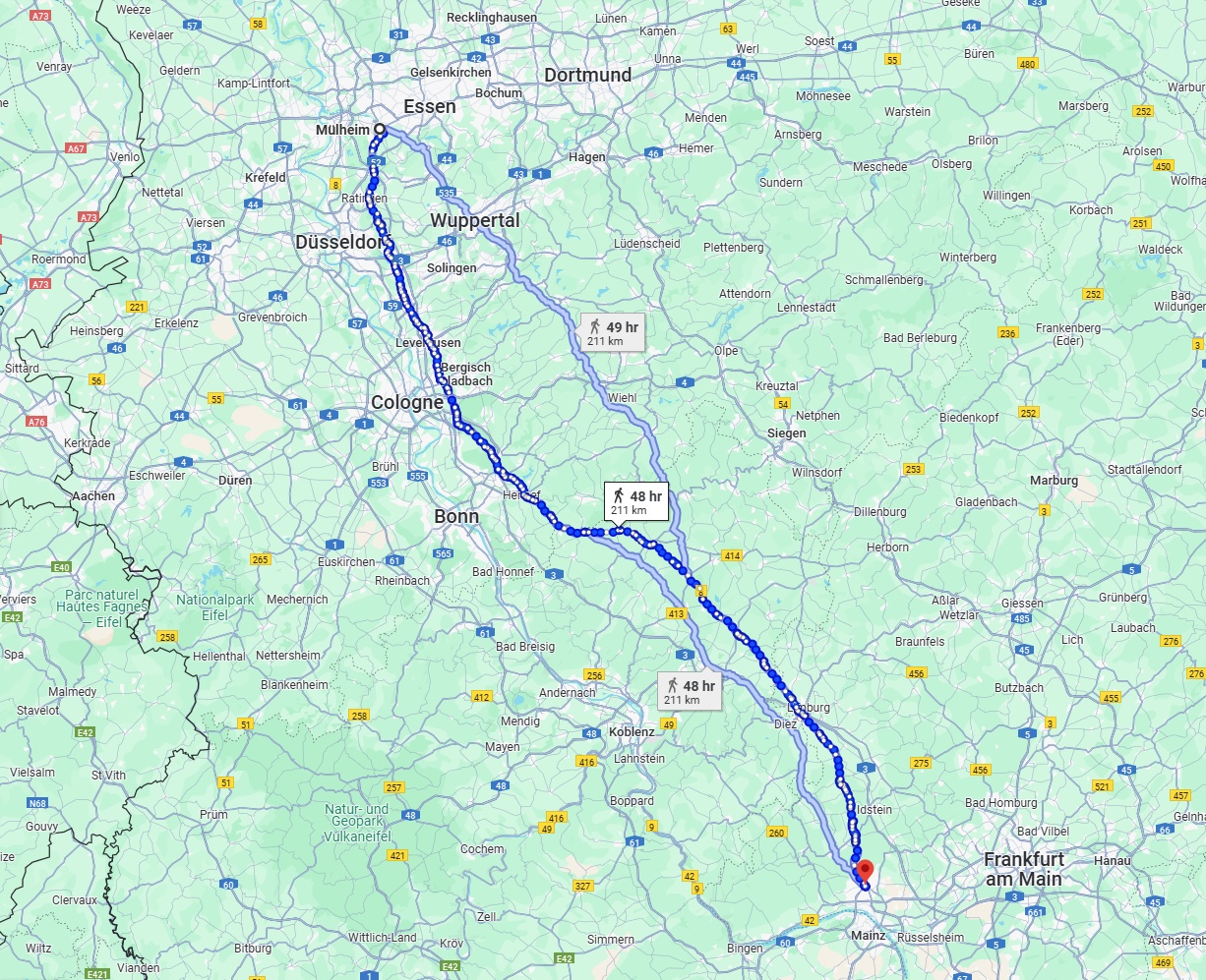 Anreise von Mülheim an der Ruhr Zu Wiesbaden Über 