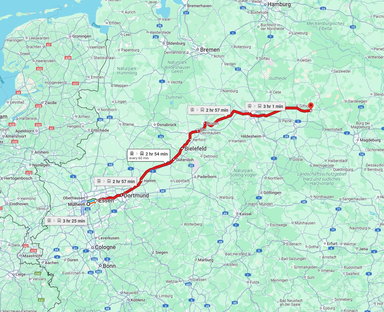 Anreise von Mülheim an der Ruhr Zu Wolfsburg Über 