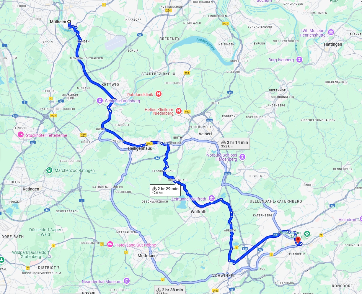 Anreise von Mülheim an der Ruhr Zu Wuppertal Über 
