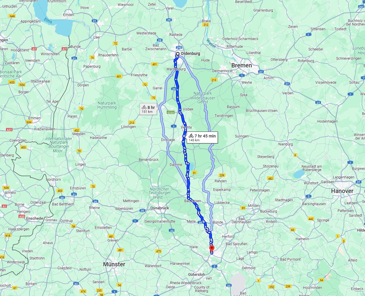 Anreise von Oldenburg Zu Bielefeld Über 