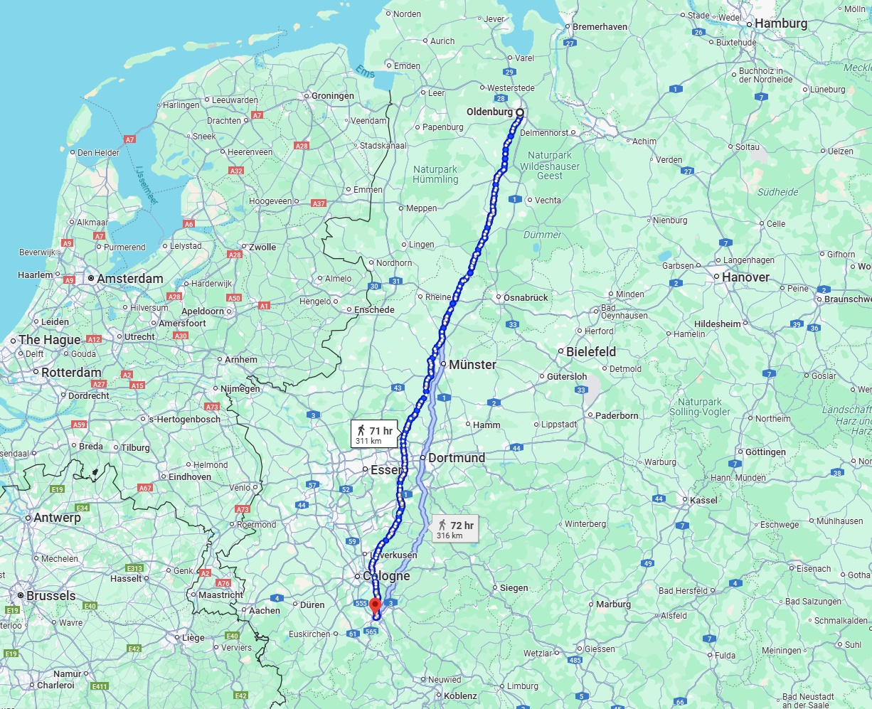 Anreise von Oldenburg Zu Bonn Über 