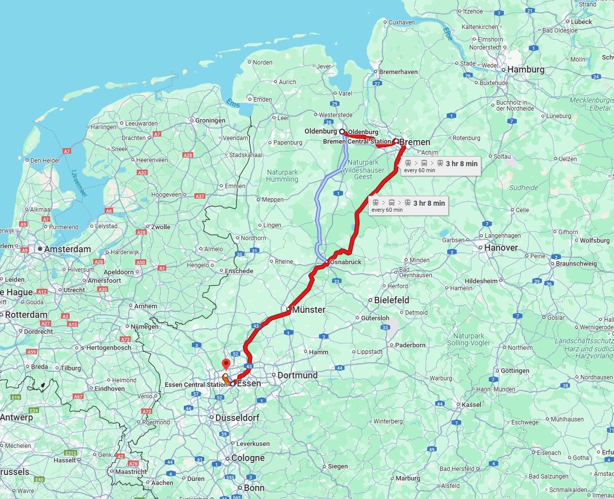 Anreise von Oldenburg Zu Bottrop Über 
