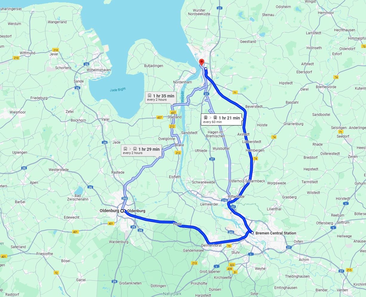 Anreise von Oldenburg Zu Bremerhaven Über 