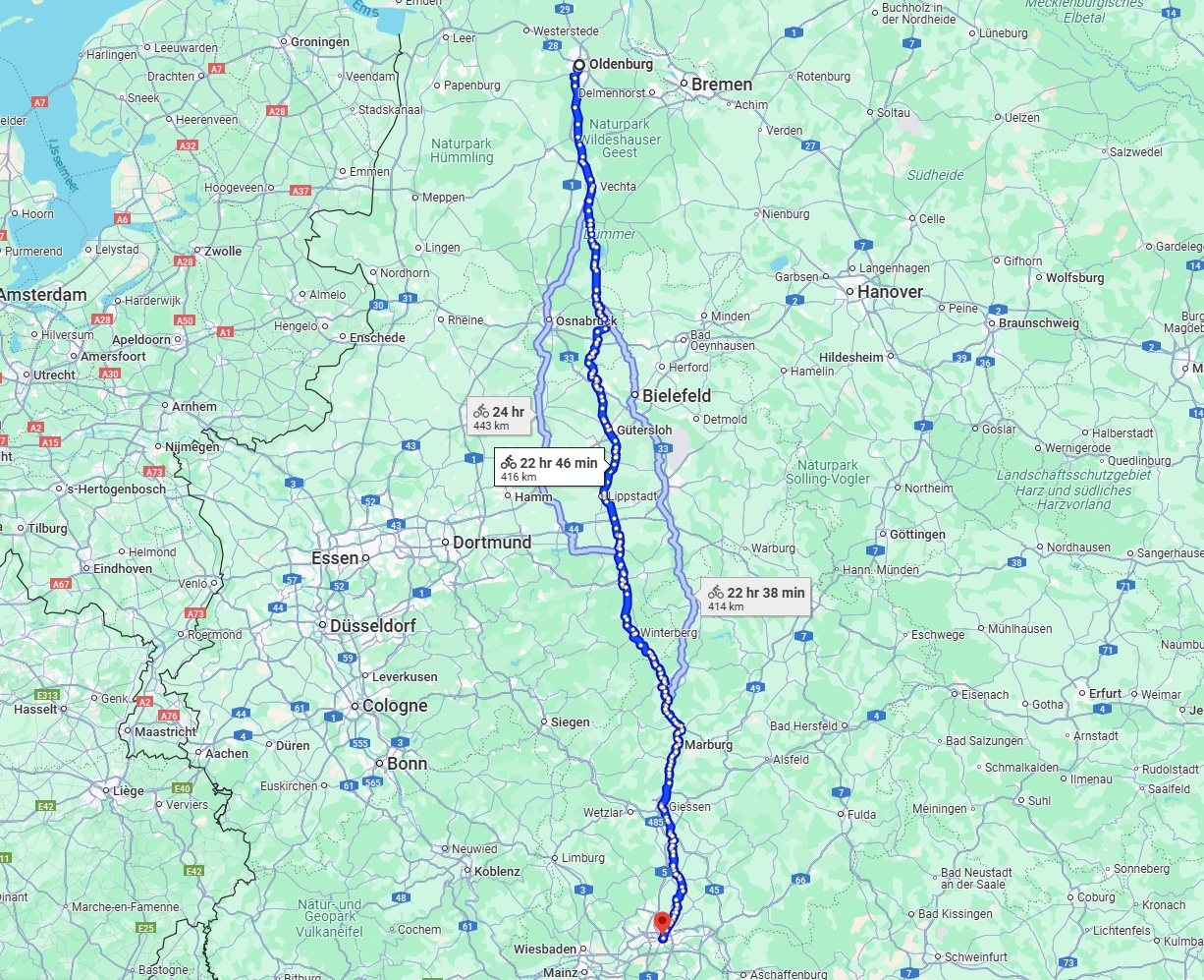 Anreise von Oldenburg Zu Frankfurt am Main Über 