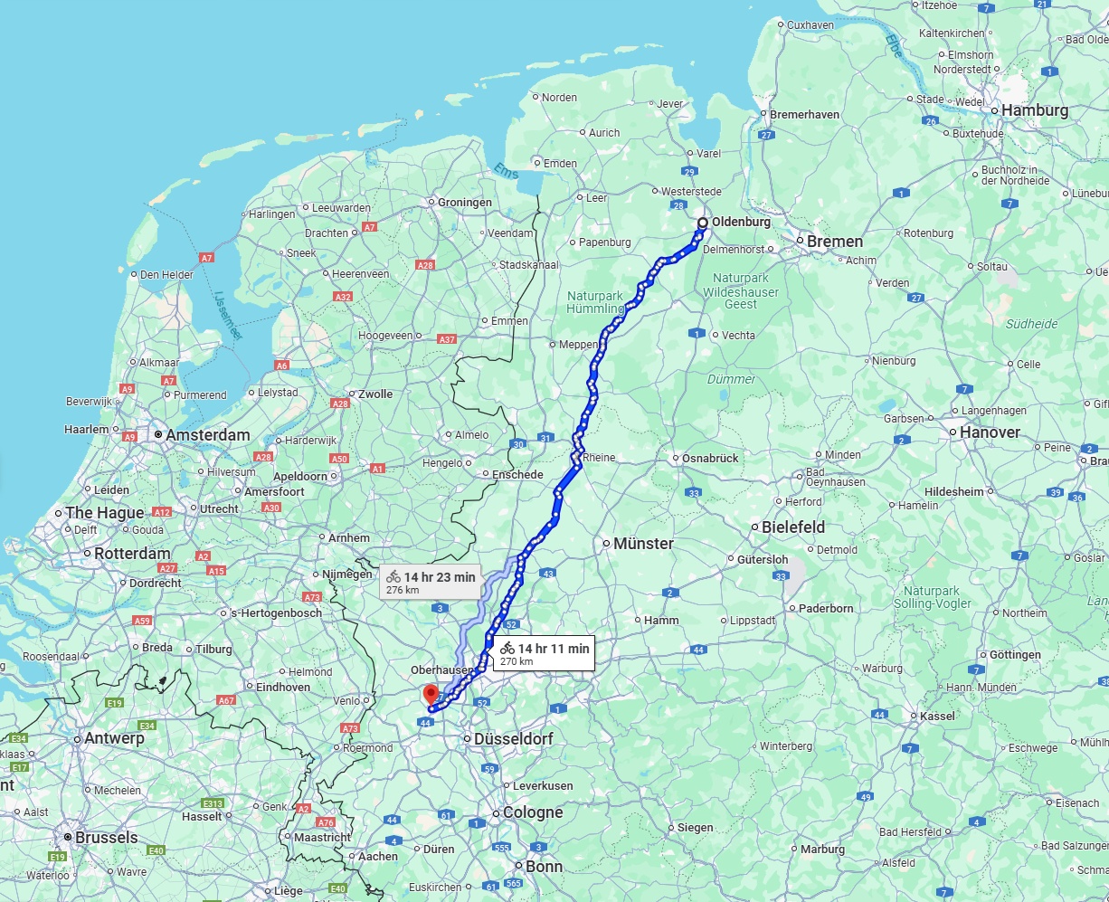 Anreise von Oldenburg Zu Krefeld Über 
