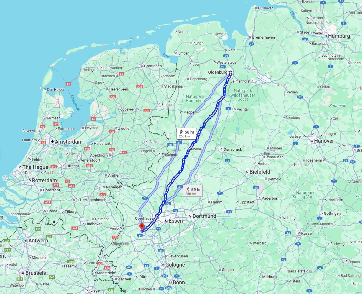 Anreise von Oldenburg Zu Krefeld Über 