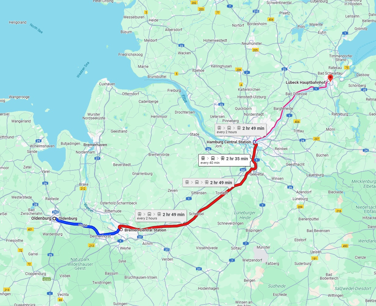 Anreise von Oldenburg Zu Lübeck Über 