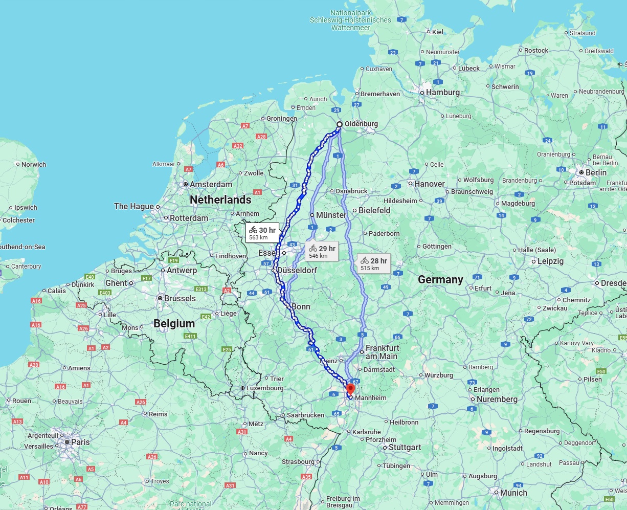 Anreise von Oldenburg Zu Ludwigshafen am Rhein Über 