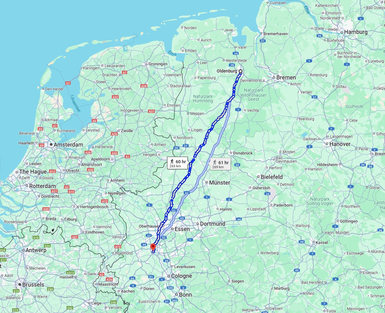 Anreise von Oldenburg Zu Neuss Über 