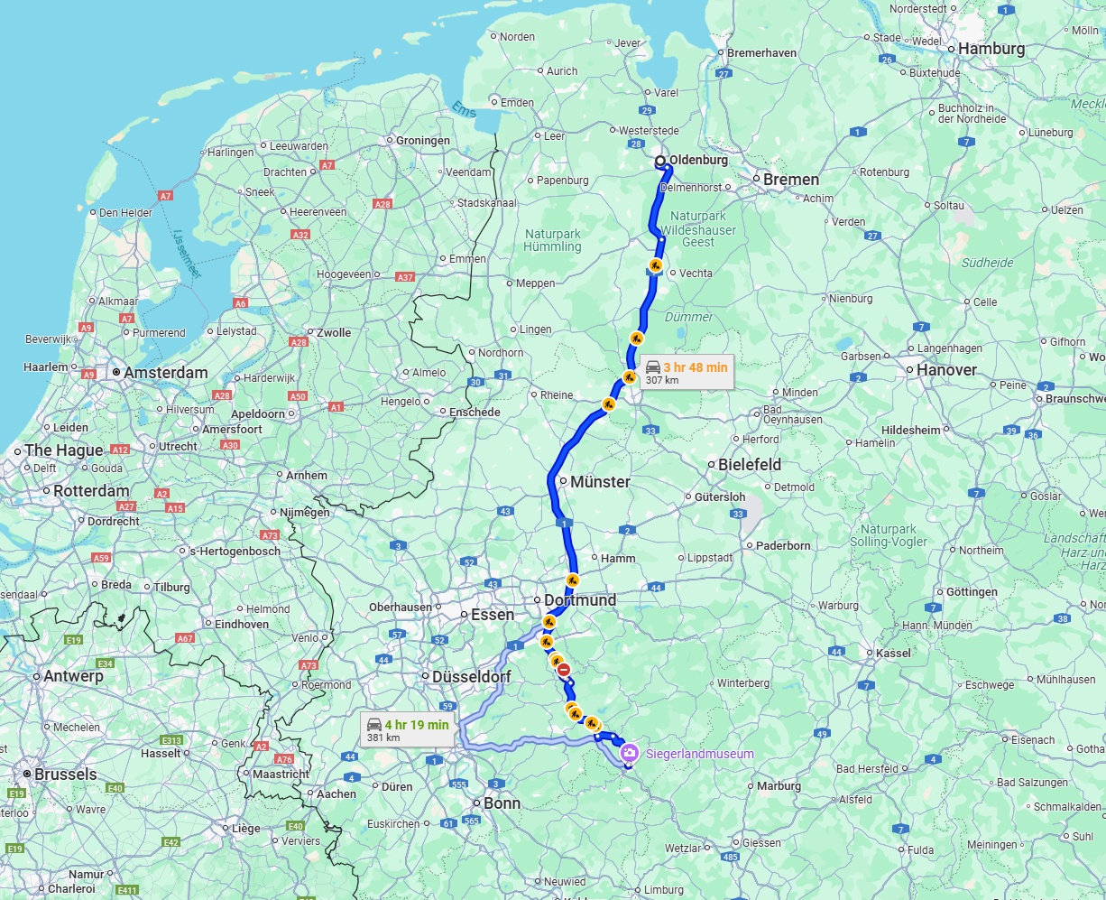 Anreise von Oldenburg Zu Siegen Über via A1