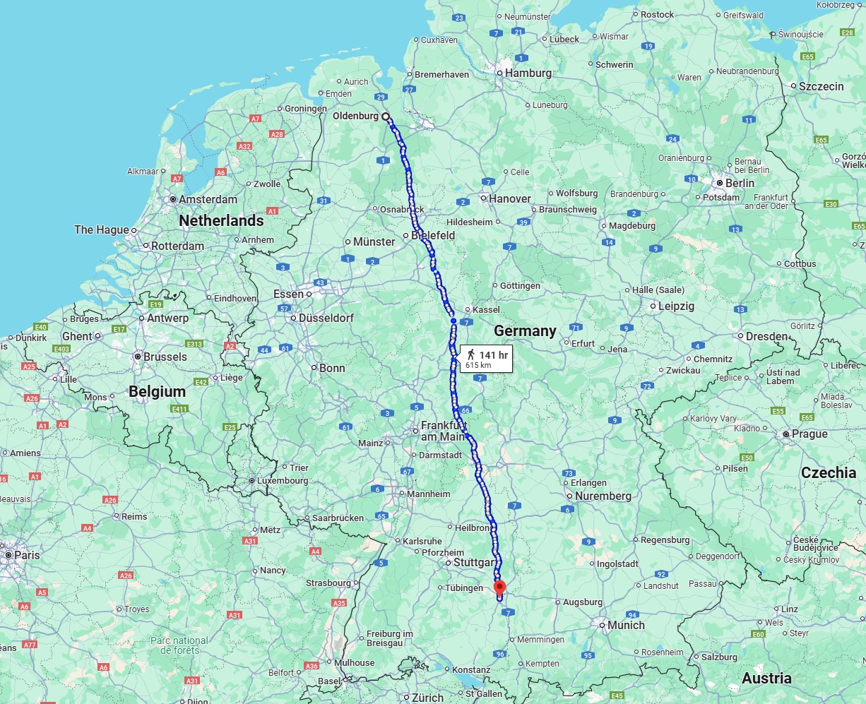 Anreise von Oldenburg Zu Ulm Über 
