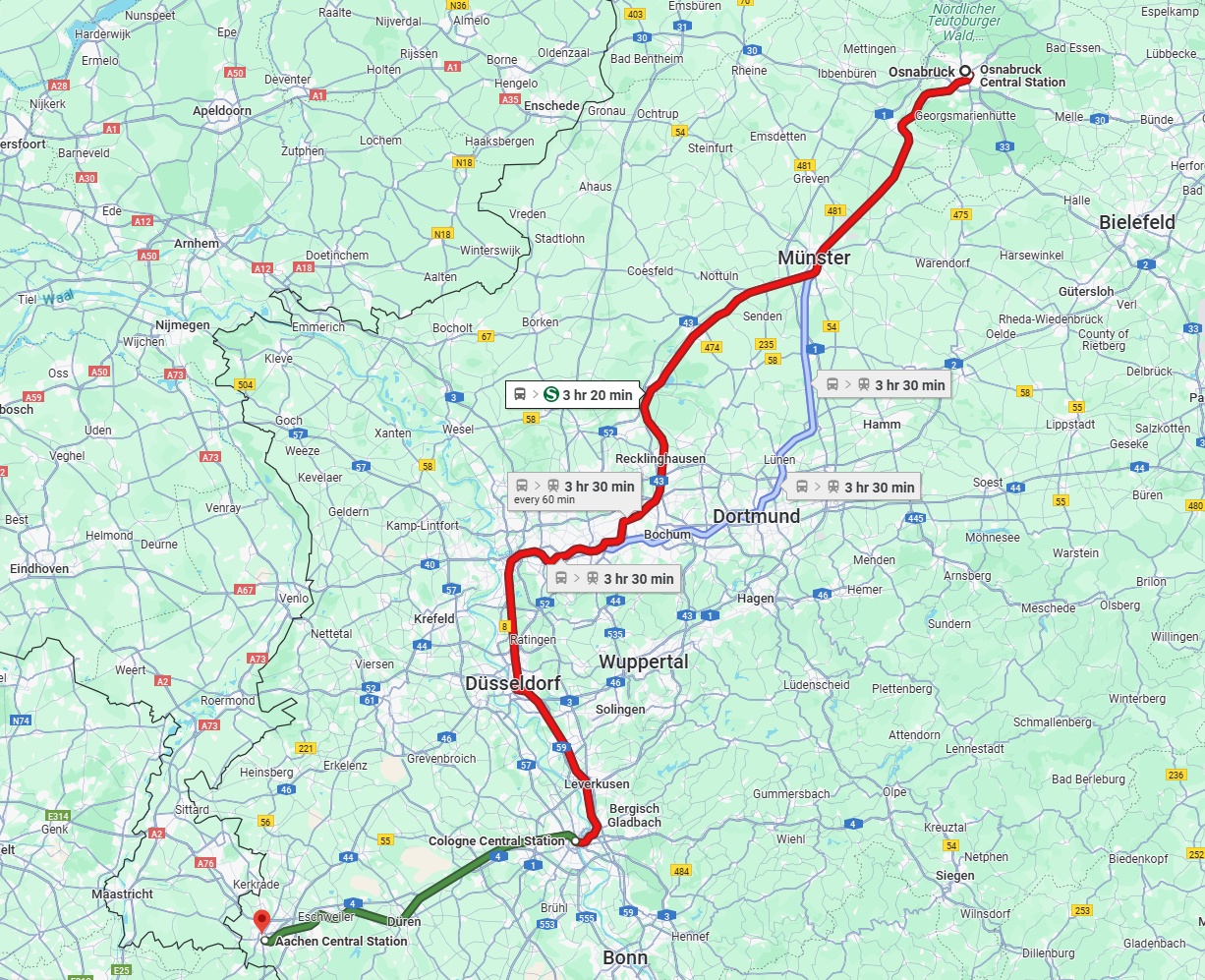 Anreise von Osnabrück Zu Aachen Über 
