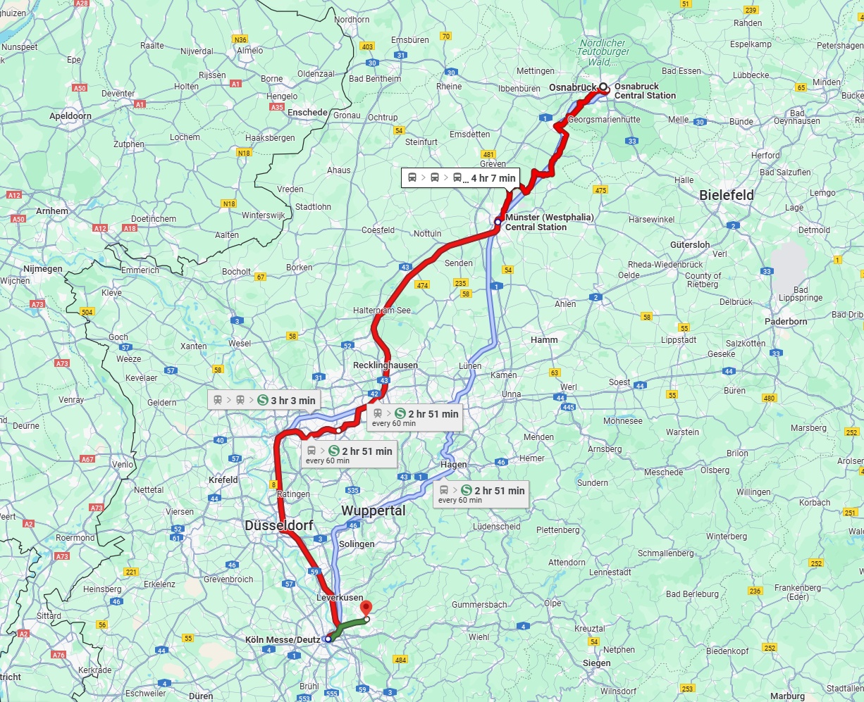 Anreise von Osnabrück Zu Bergisch Gladbach Über 