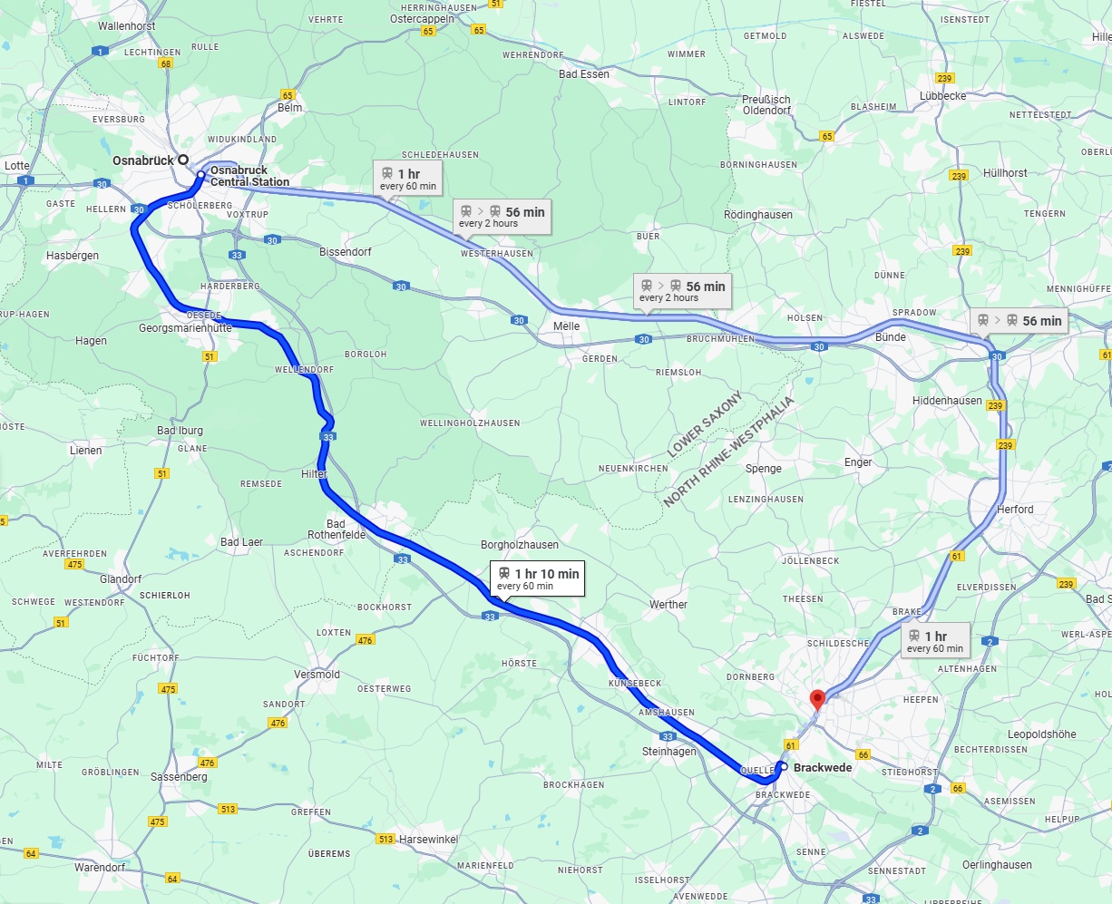 Anreise von Osnabrück Zu Bielefeld Über 
