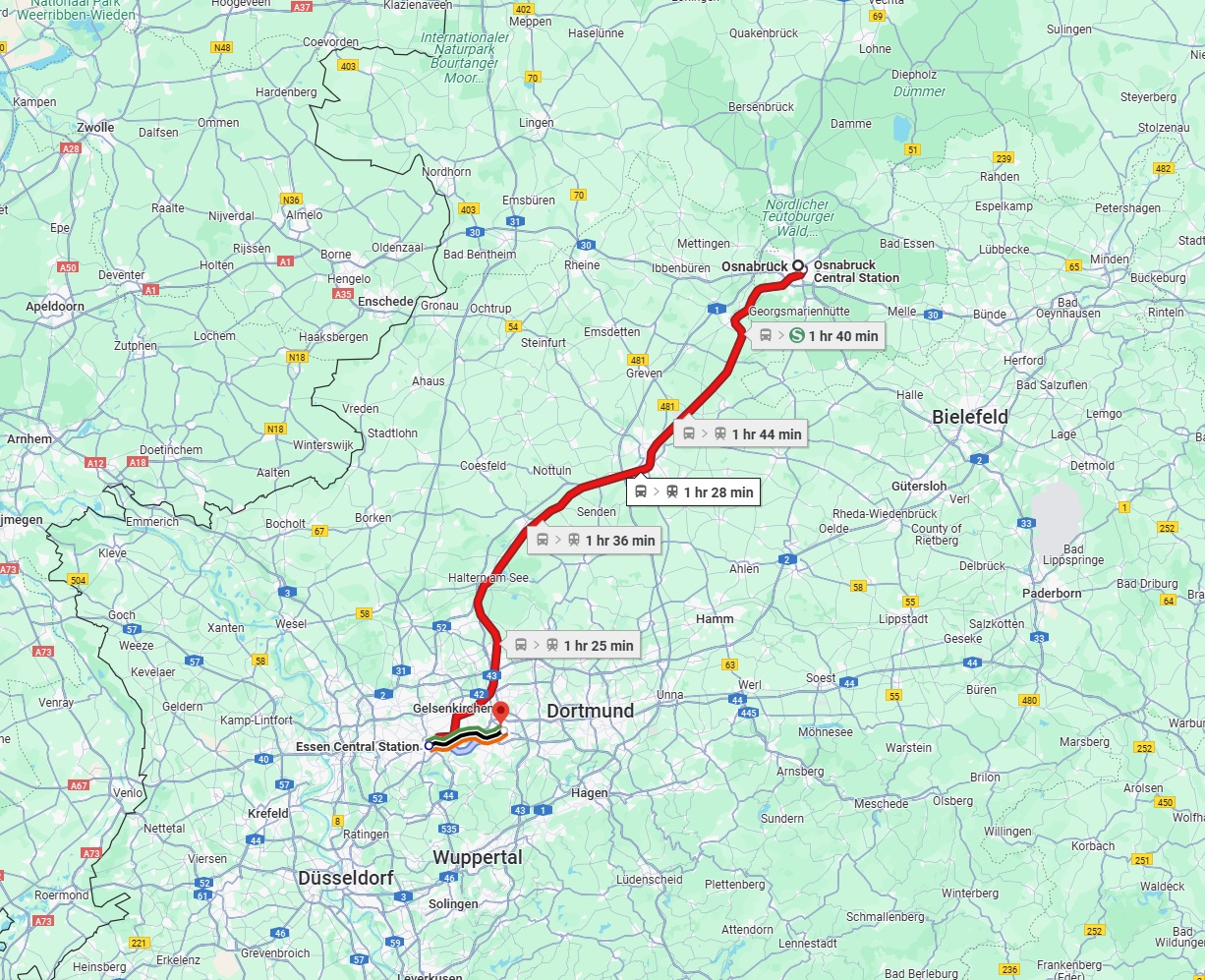 Anreise von Osnabrück Zu Bochum Über 