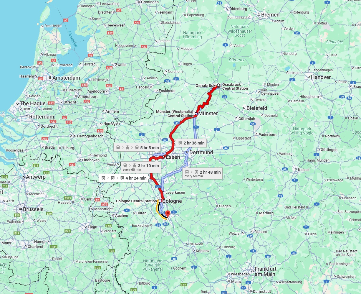 Anreise von Osnabrück Zu Bonn Über 