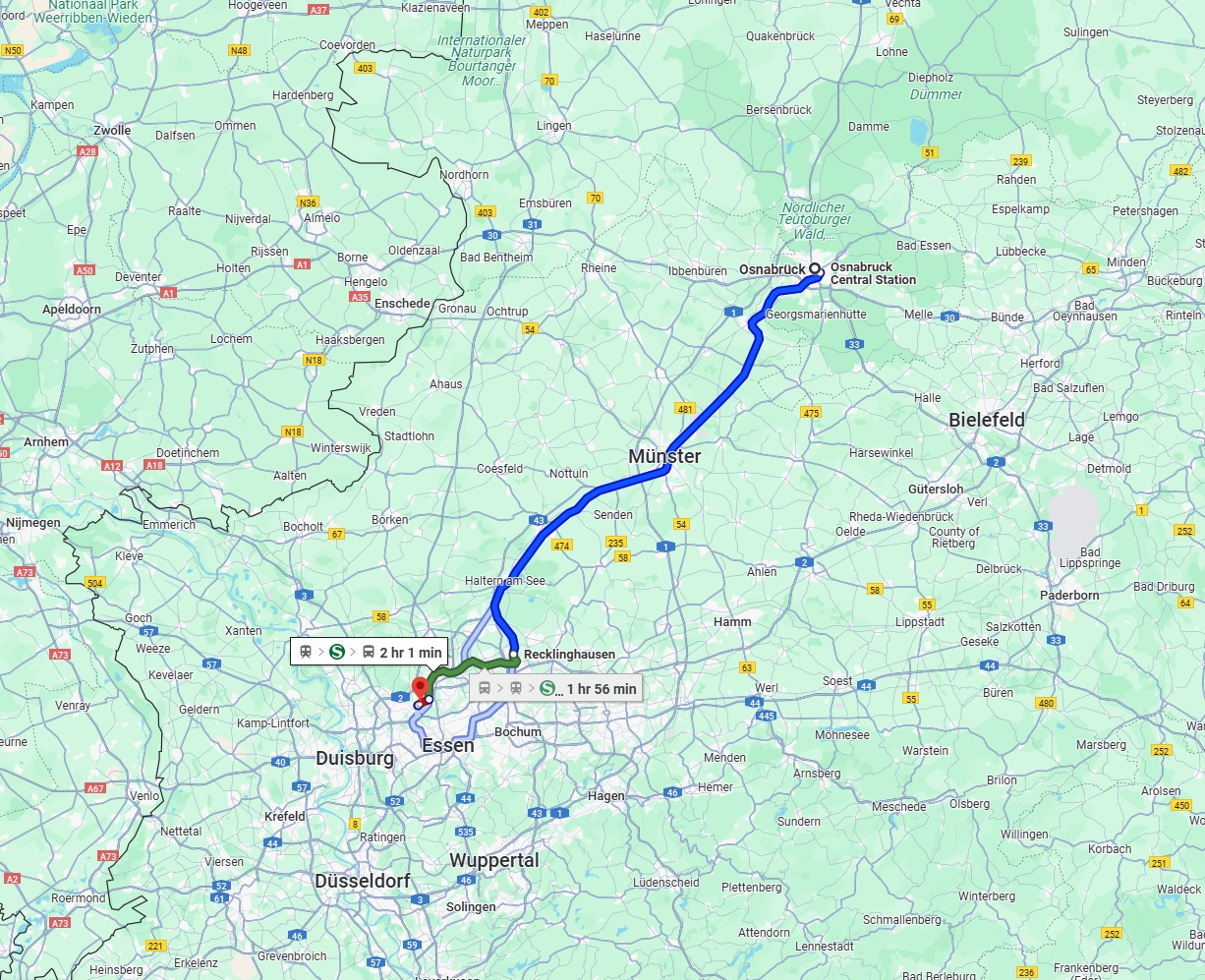 Anreise von Osnabrück Zu Bottrop Über 