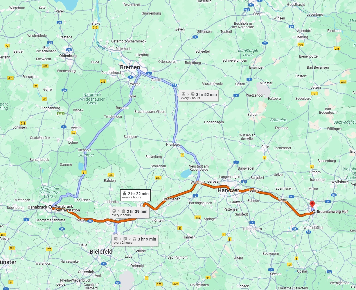 Anreise von Osnabrück Zu Braunschweig Über 