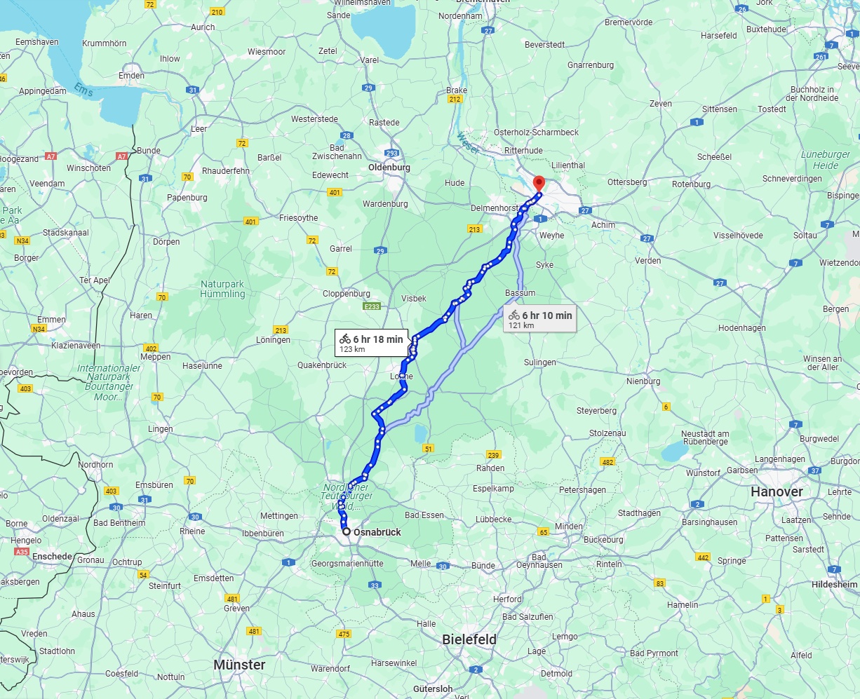 Anreise von Osnabrück Zu Bremen Über 
