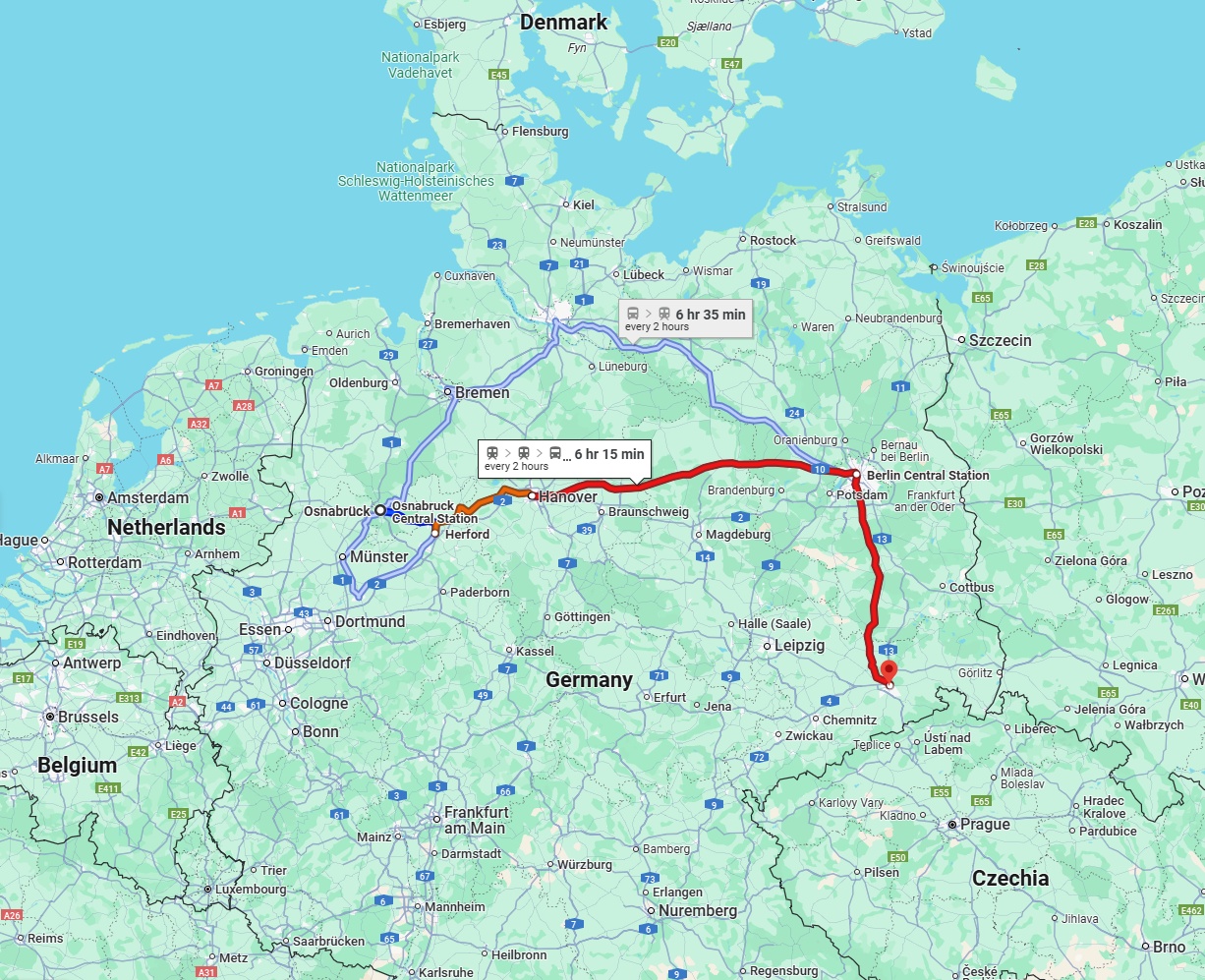 Anreise von Osnabrück Zu Dresden Über 