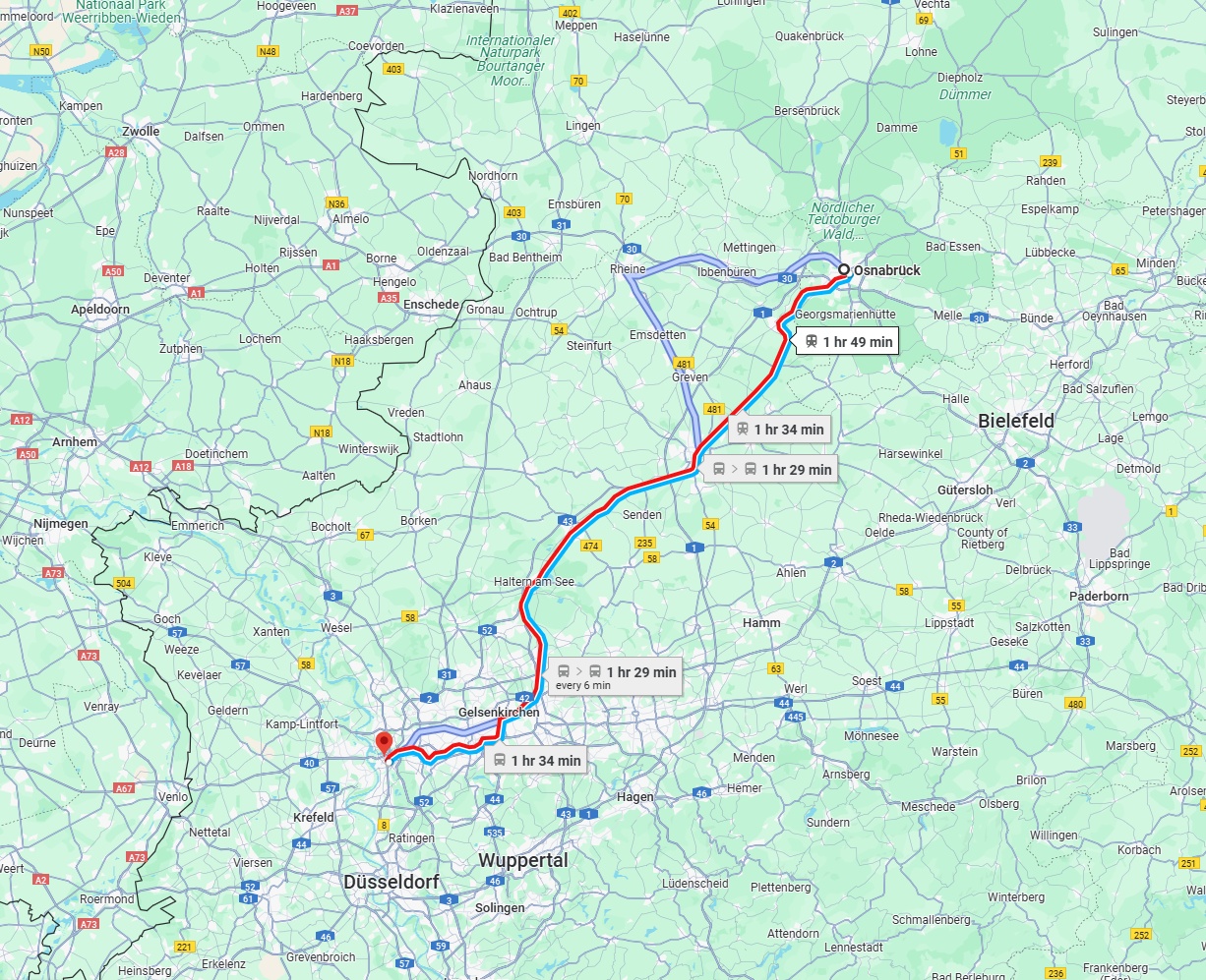 Anreise von Osnabrück Zu Duisburg Über 