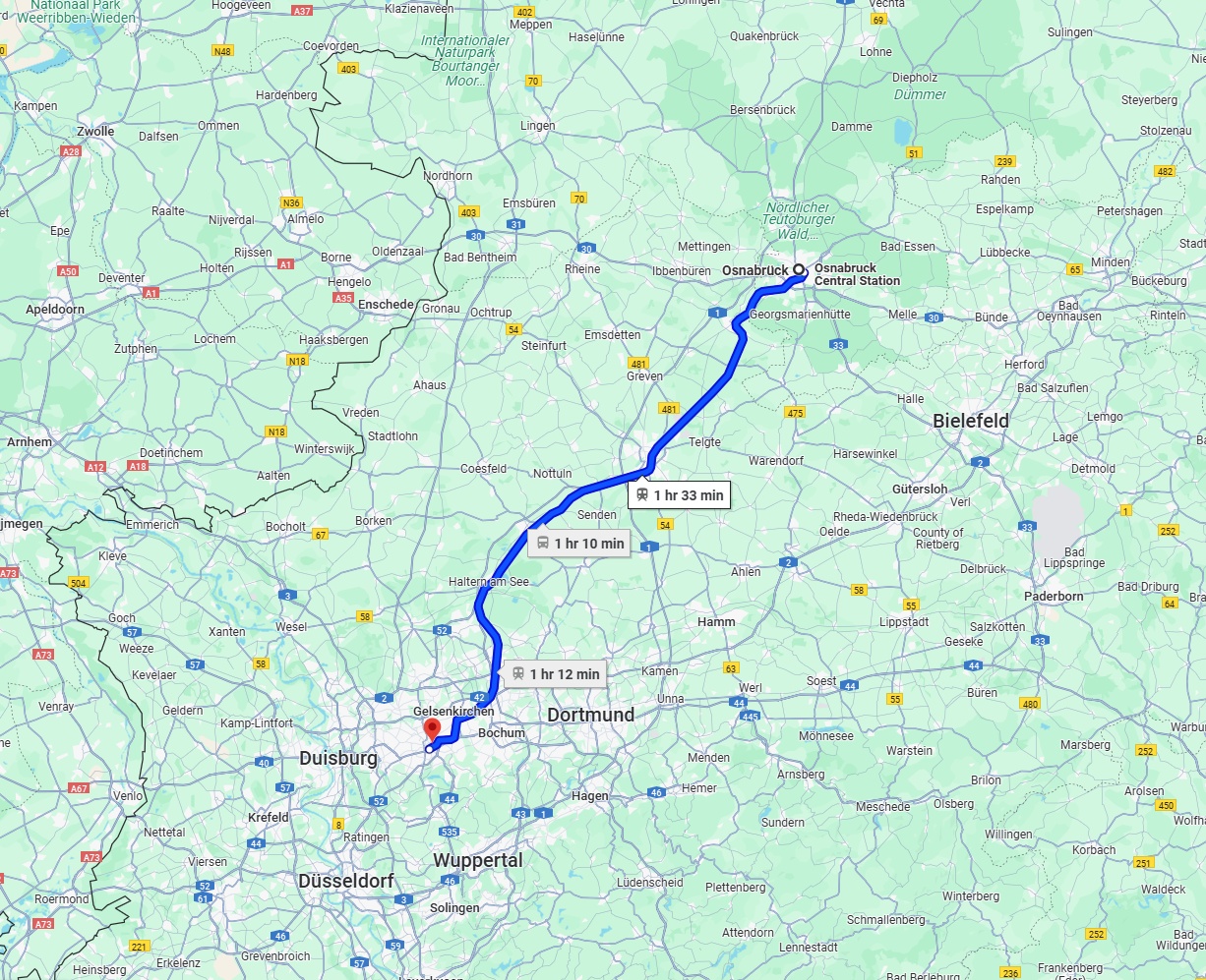Anreise von Osnabrück Zu Essen Über 