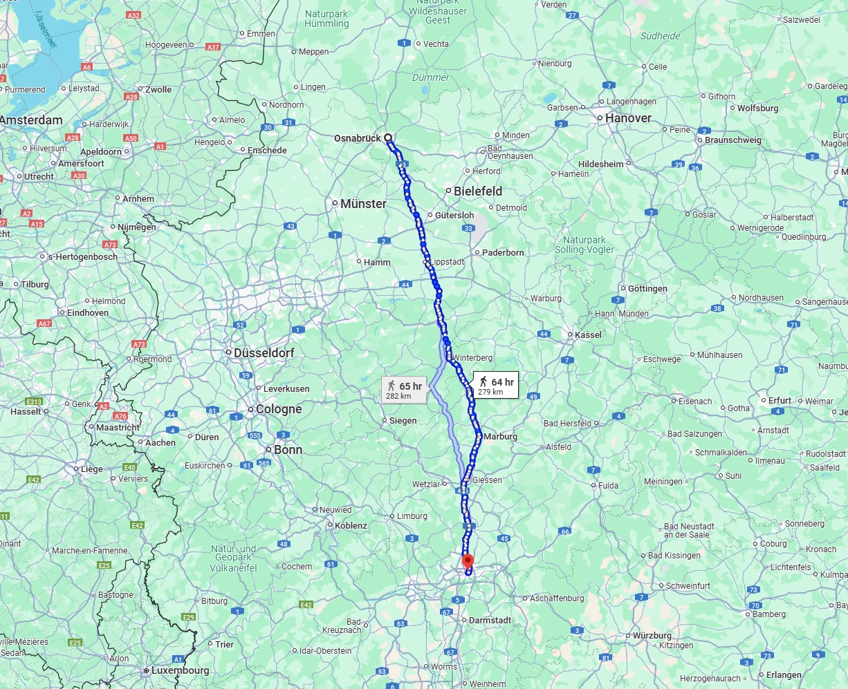 Anreise von Osnabrück Zu Frankfurt am Main Über 