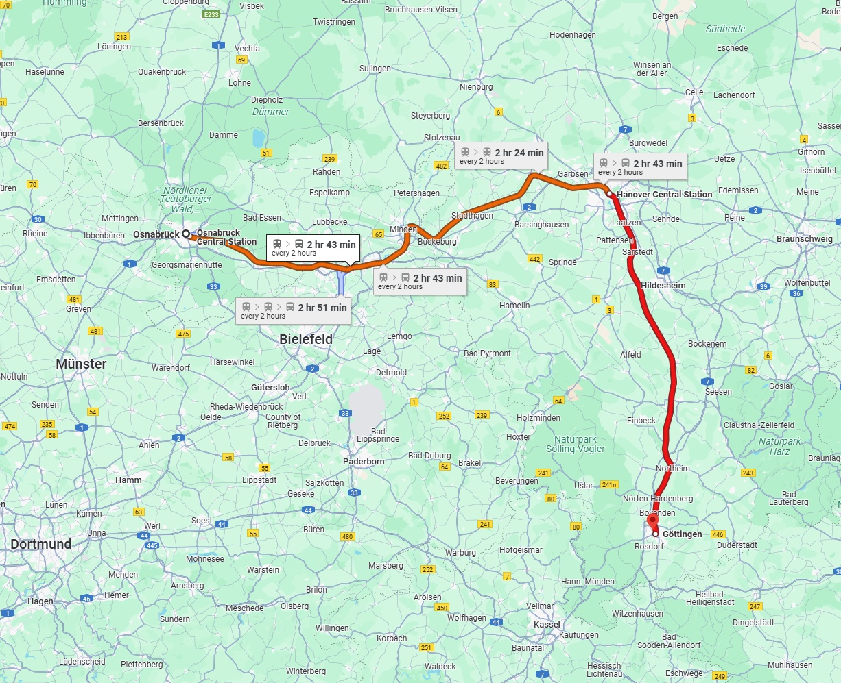 Anreise von Osnabrück Zu Göttingen Über 