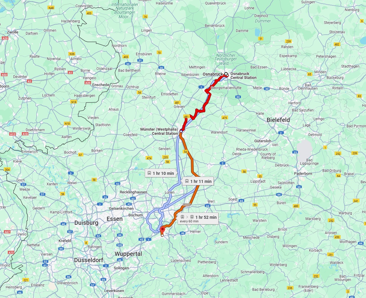 Anreise von Osnabrück Zu Hagen Über 