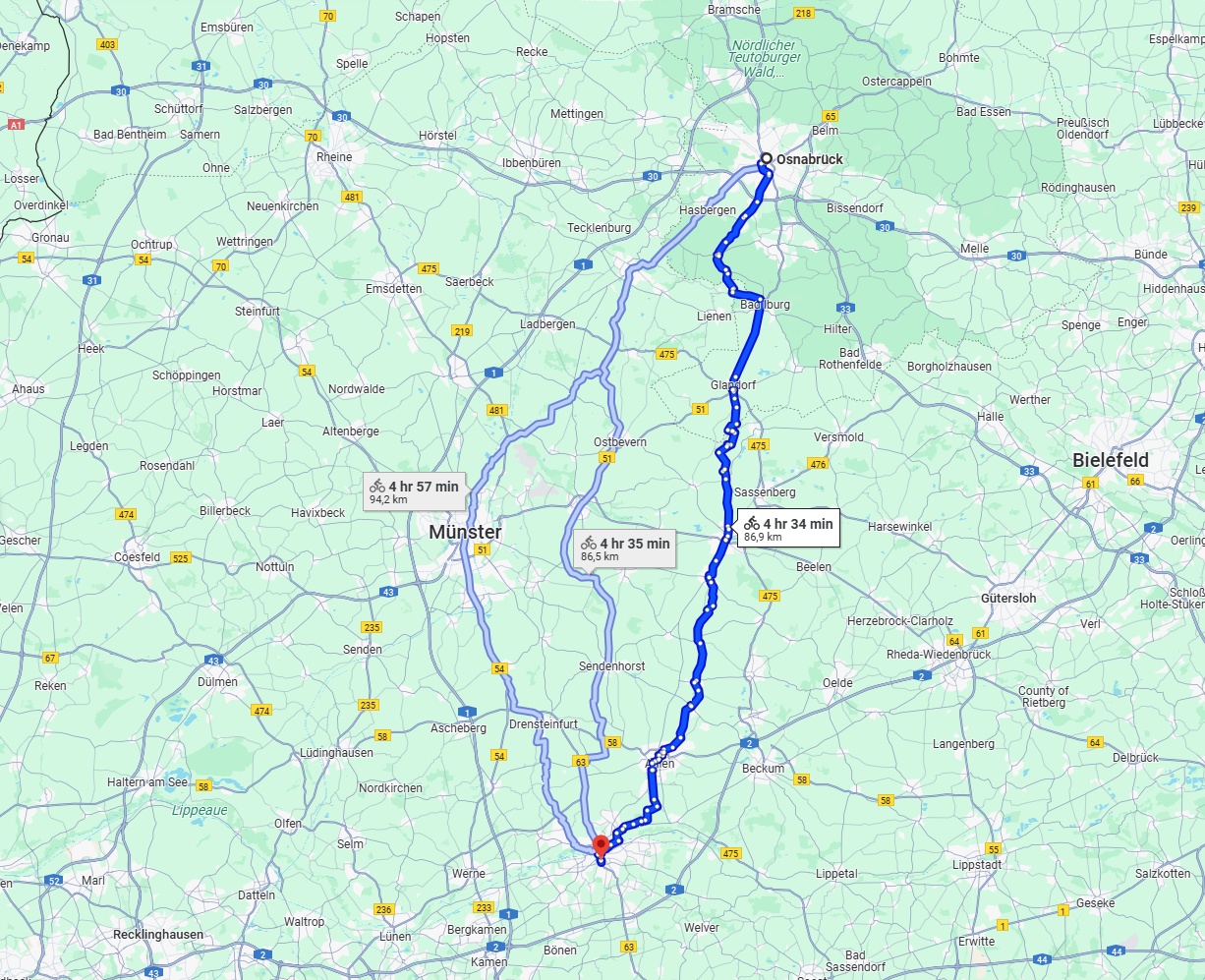 Anreise von Osnabrück Zu Hamm Über 