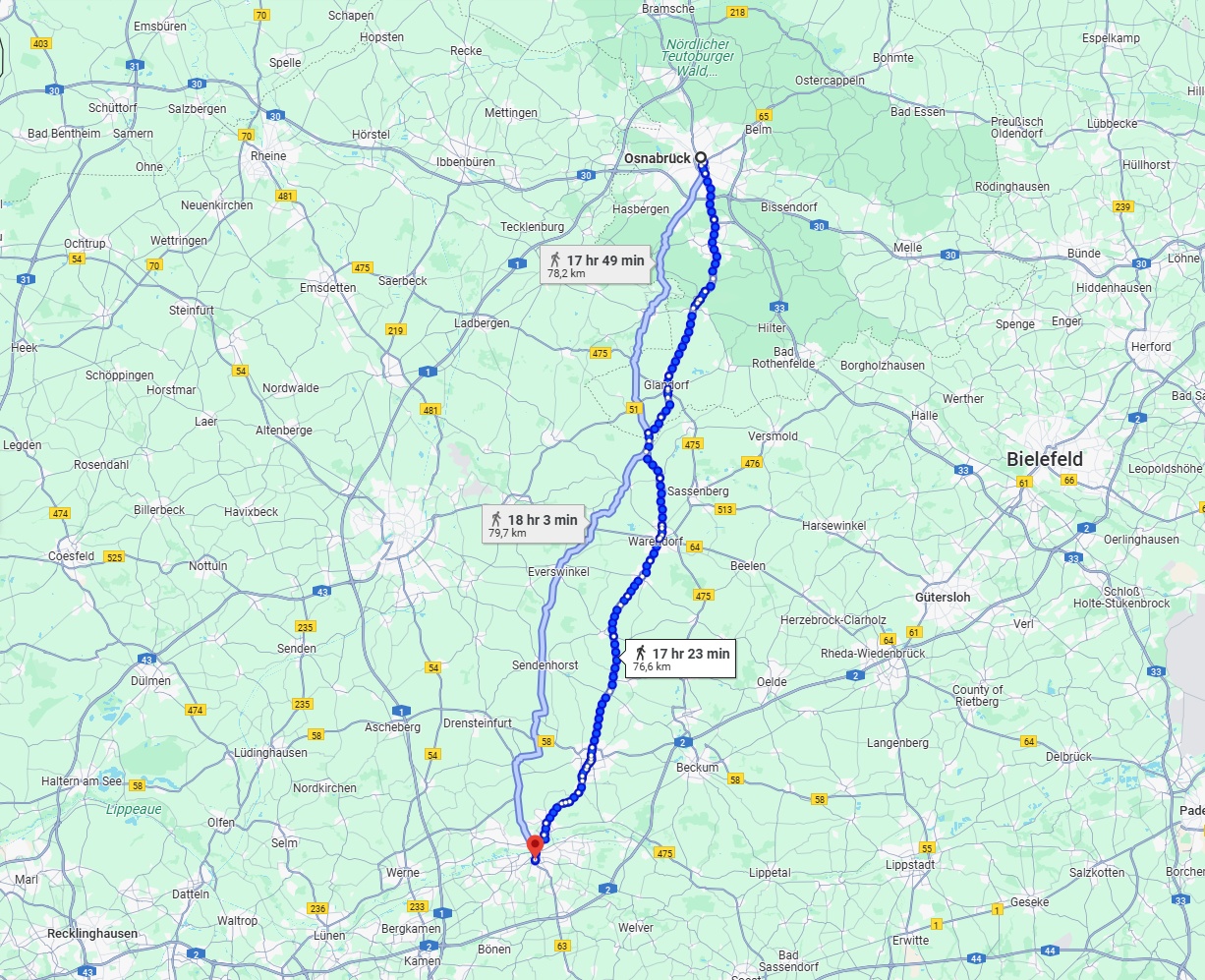 Anreise von Osnabrück Zu Hamm Über 