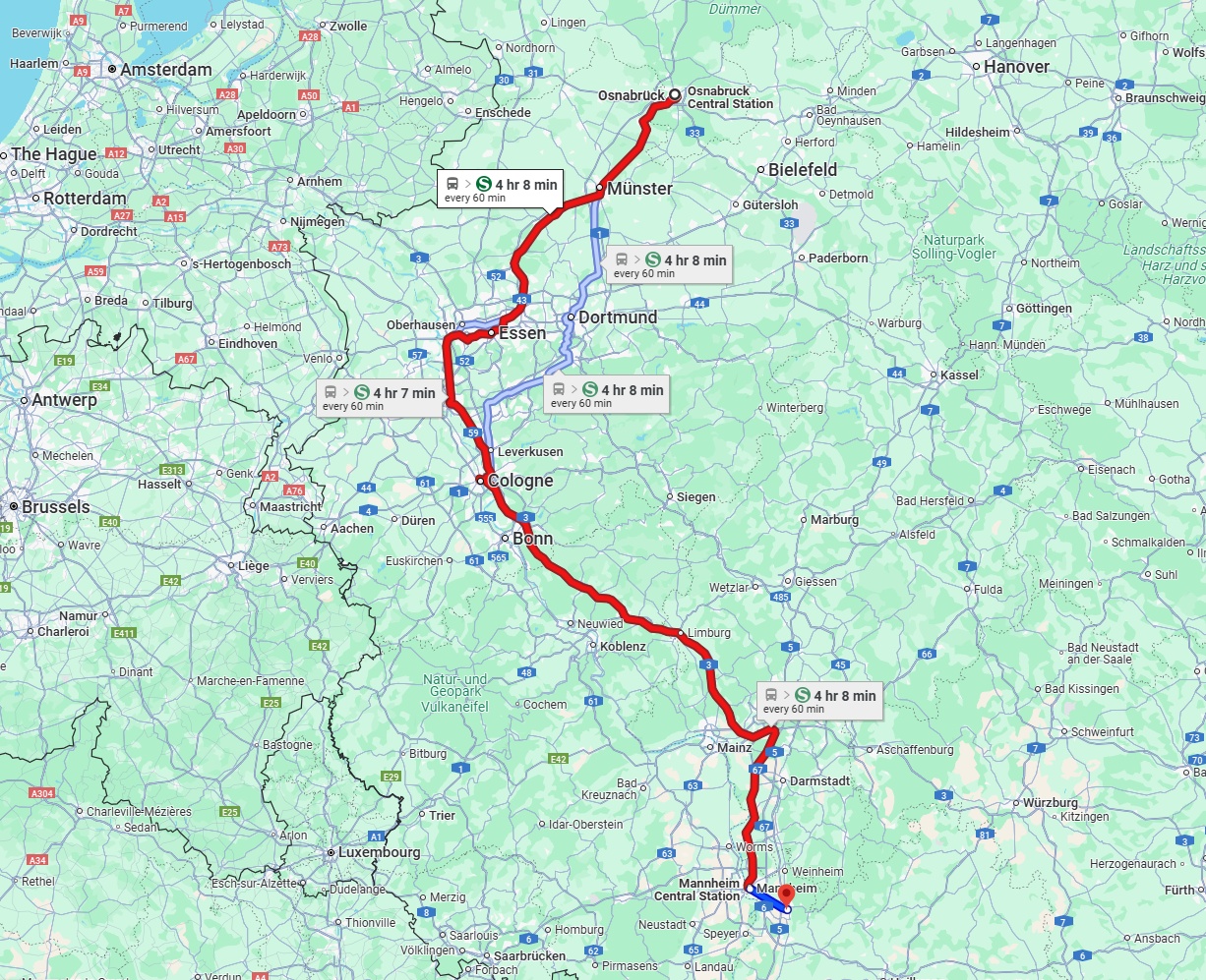 Anreise von Osnabrück Zu Heidelberg Über 