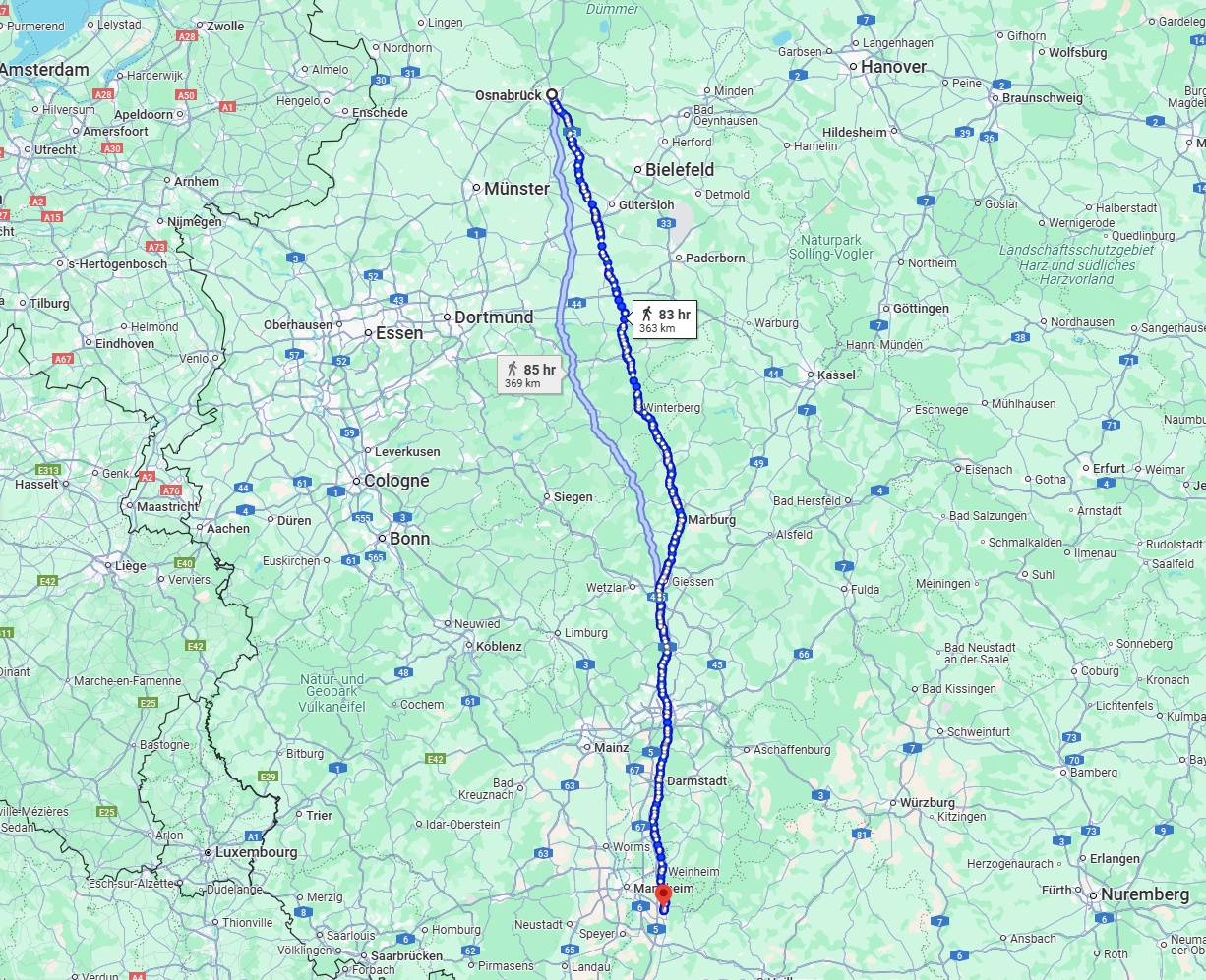 Anreise von Osnabrück Zu Heidelberg Über 