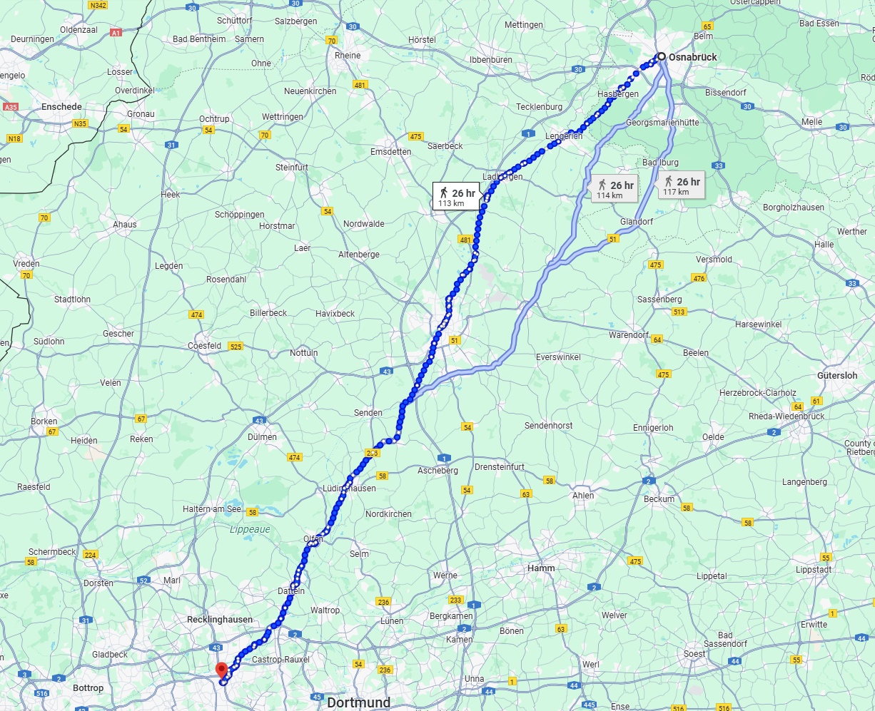 Anreise von Osnabrück Zu Herne Über 