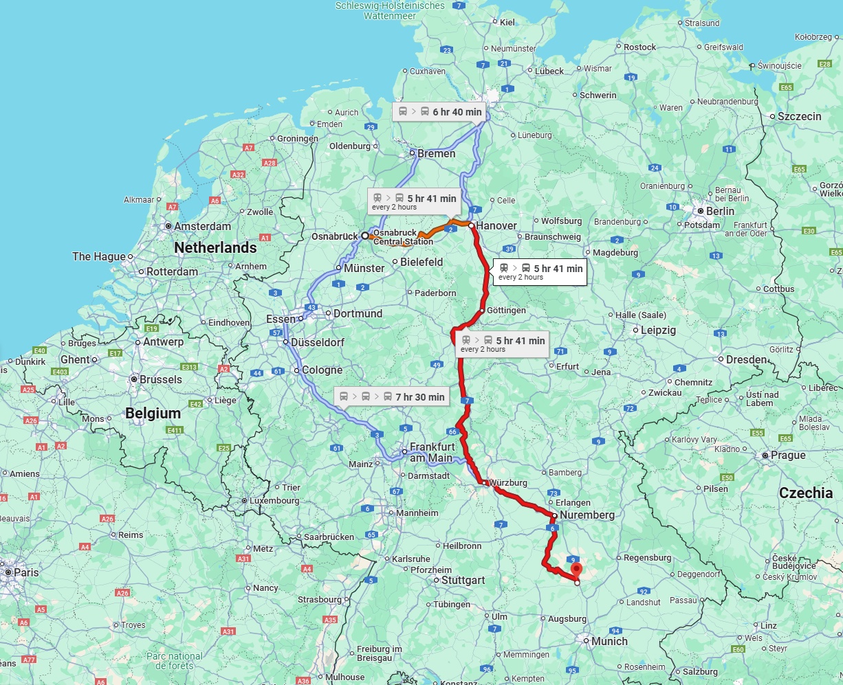 Anreise von Osnabrück Zu Ingolstadt Über 