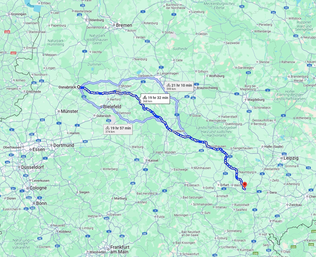 Anreise von Osnabrück Zu Jena Über 