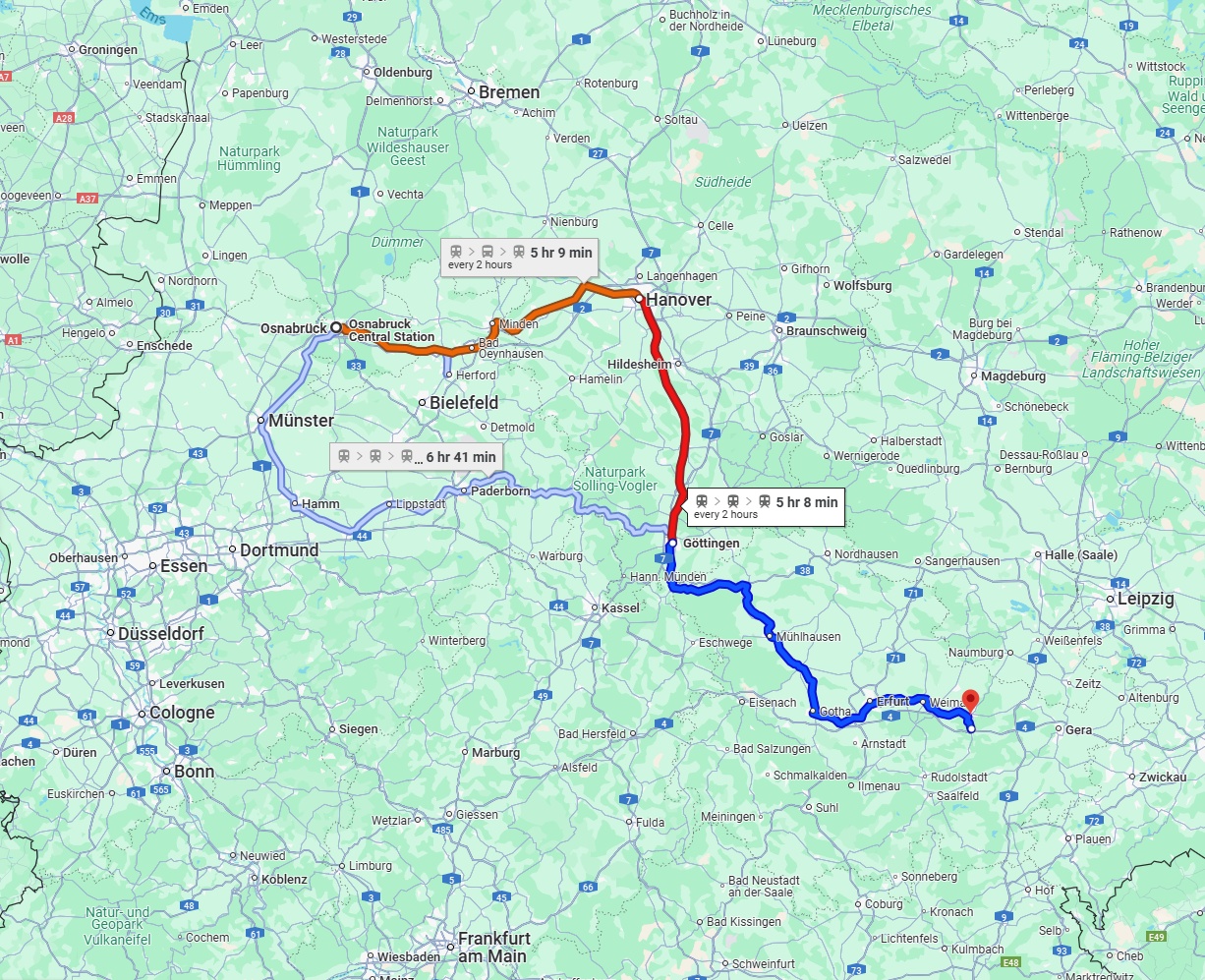 Anreise von Osnabrück Zu Jena Über 