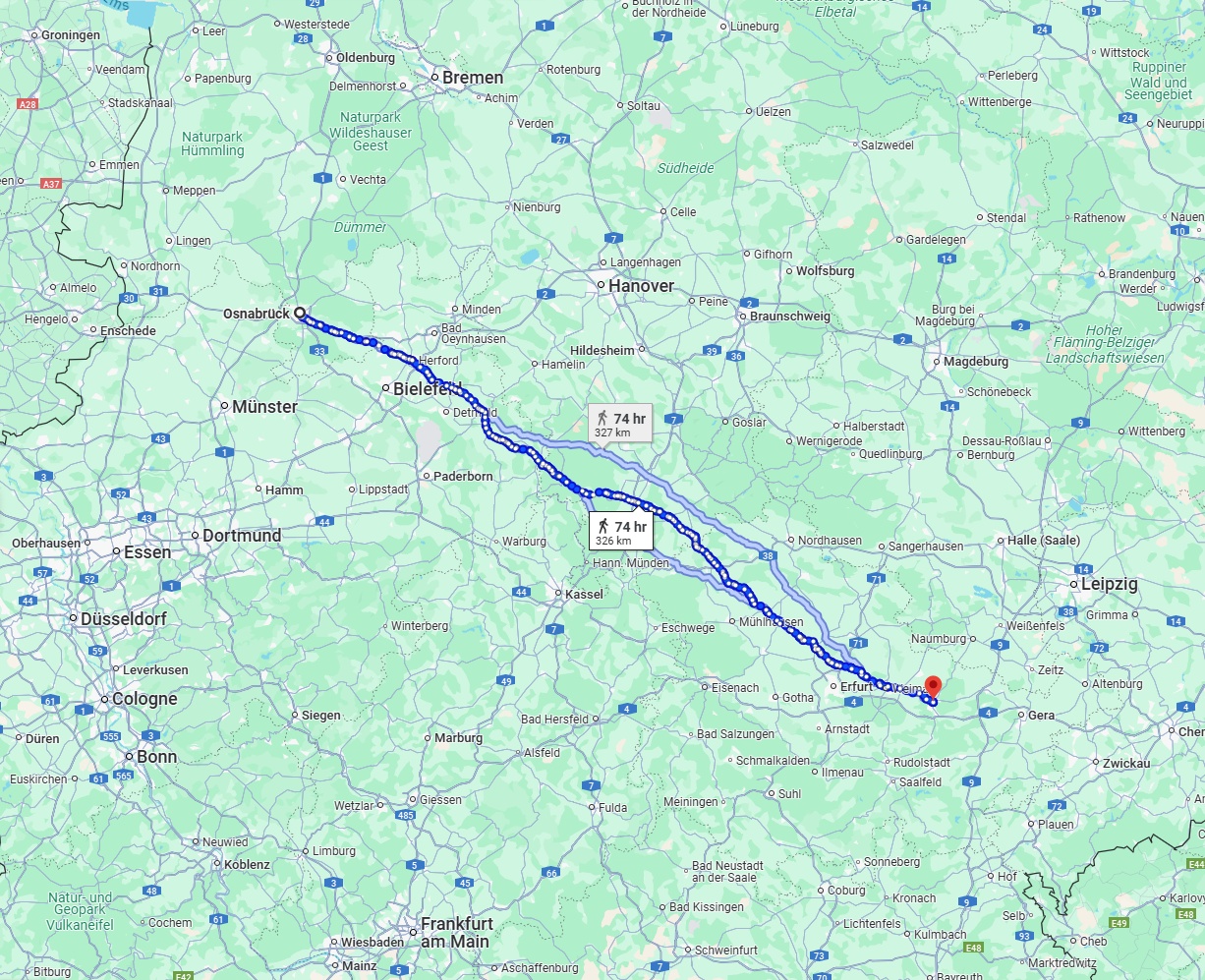 Anreise von Osnabrück Zu Jena Über 
