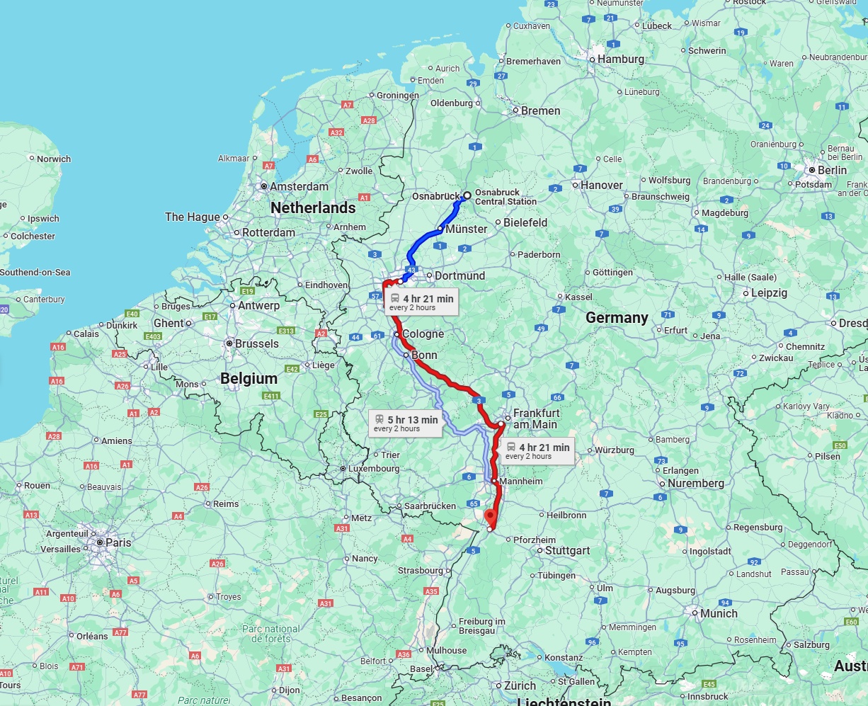 Anreise von Osnabrück Zu Karlsruhe Über 